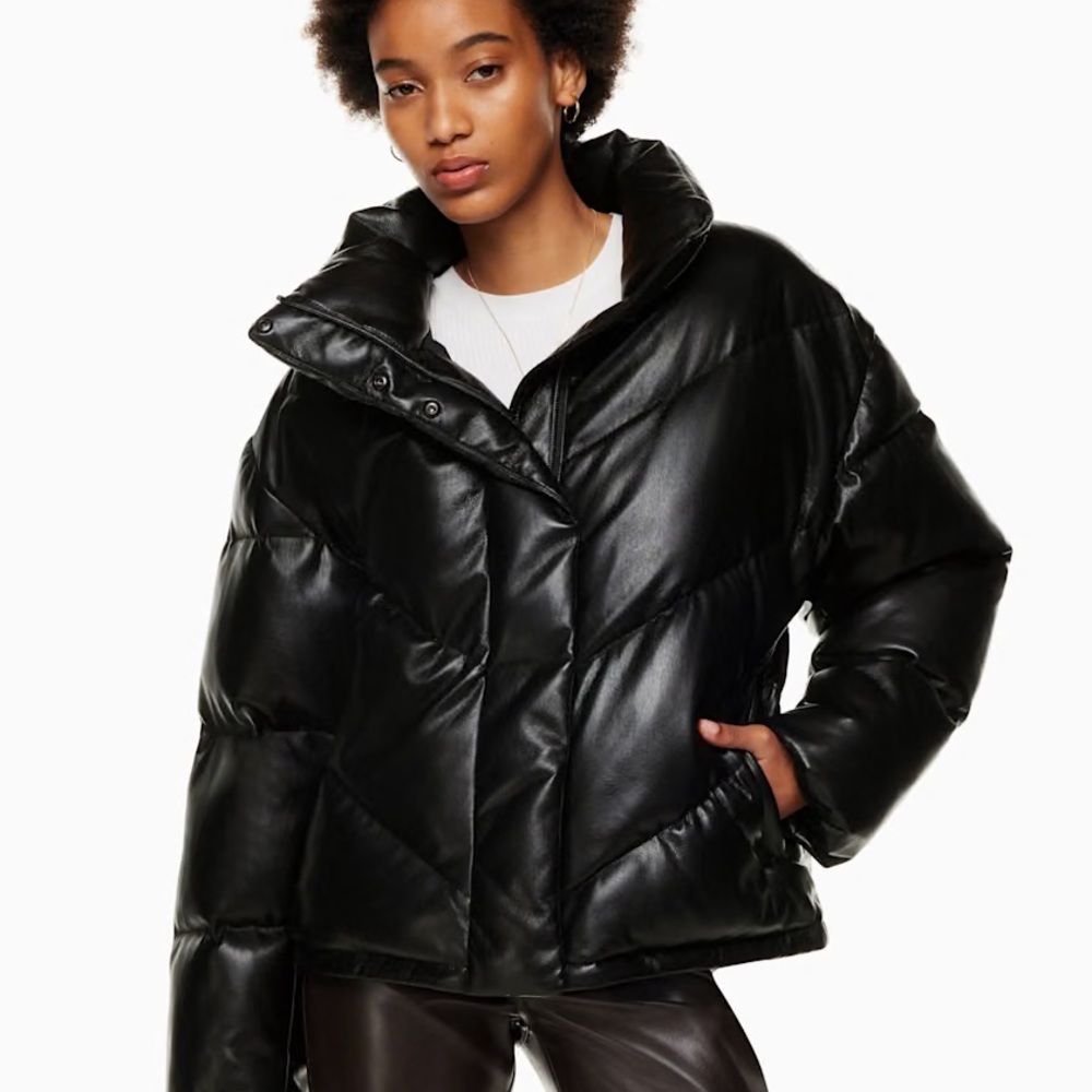 Wilfred Shiny Black Puffer Jacket